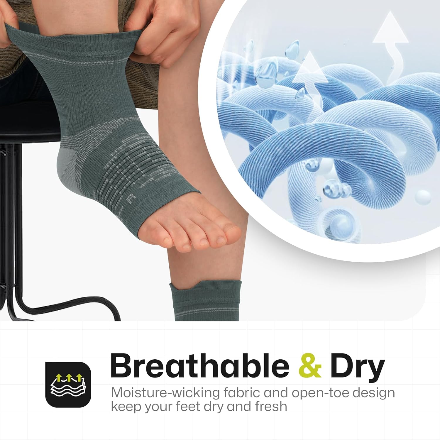 PAPLUS Plantar Fasciitis Socks - Ankle Compression Sleeves for Pain Relief | 3 Pairs for Men & Women