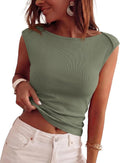 BTFBM Women's Ribbed Tank Tops - Slim Fitted Cap Sleeve Tee for Summer | Casual Knit Fashion