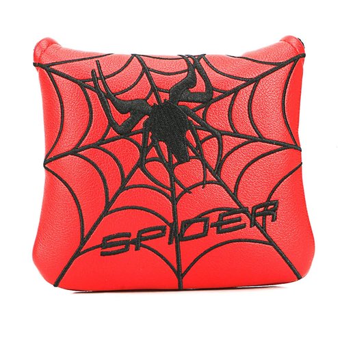 Mykepoda Golf New Spider Embroidery Magnet Golf Square Mallet Club Putter Headcover Red