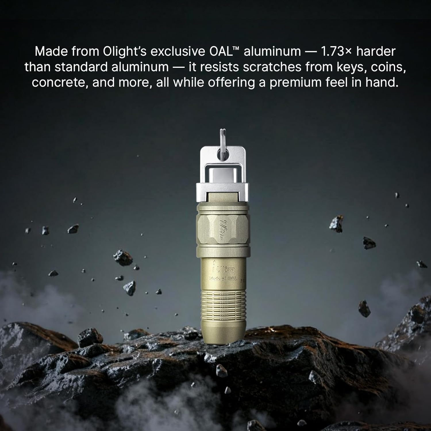 OLIGHT iUltra Rechargeable EDC Flashlight - 80 Lumens Mini LED Keychain Light | Olive Green, Perfect for Everyday Carry and Emergencies
