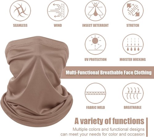 Geyoga UV Protection Cooling Neck Gaiter - 6 Pieces Breathable Face Scarf for Summer Sun Protection