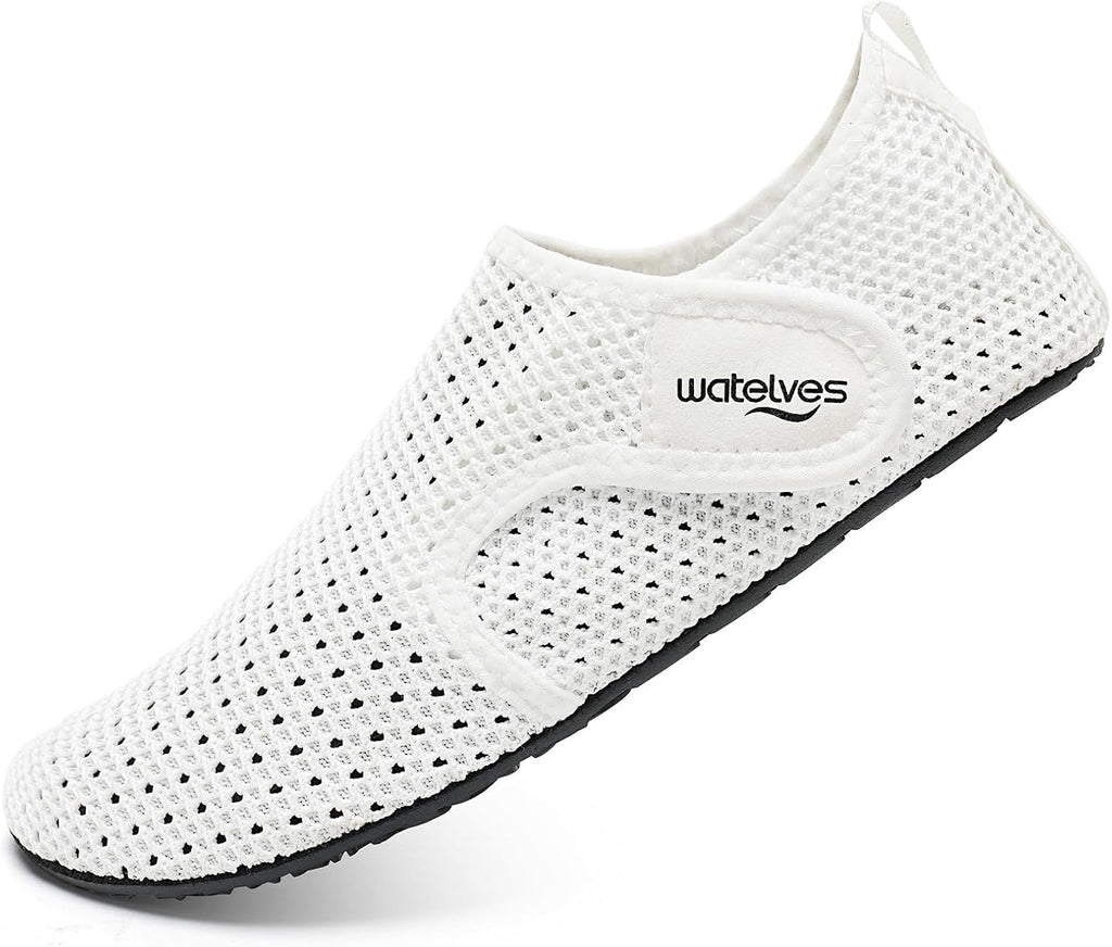 WateLves Water Shoes - Quick Dry Aqua Socks for Men & Women | Adjustable Barefoot Slippers for Beach & Pool