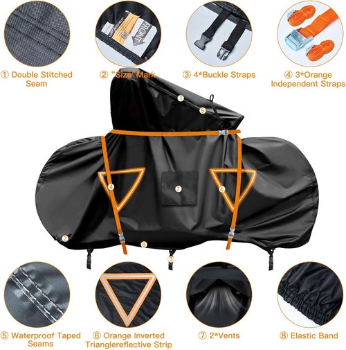 Neverland Bike Cover - Waterproof Outdoor Storage for 2 Bikes | Durable 600D Oxford Material, Reflective Design