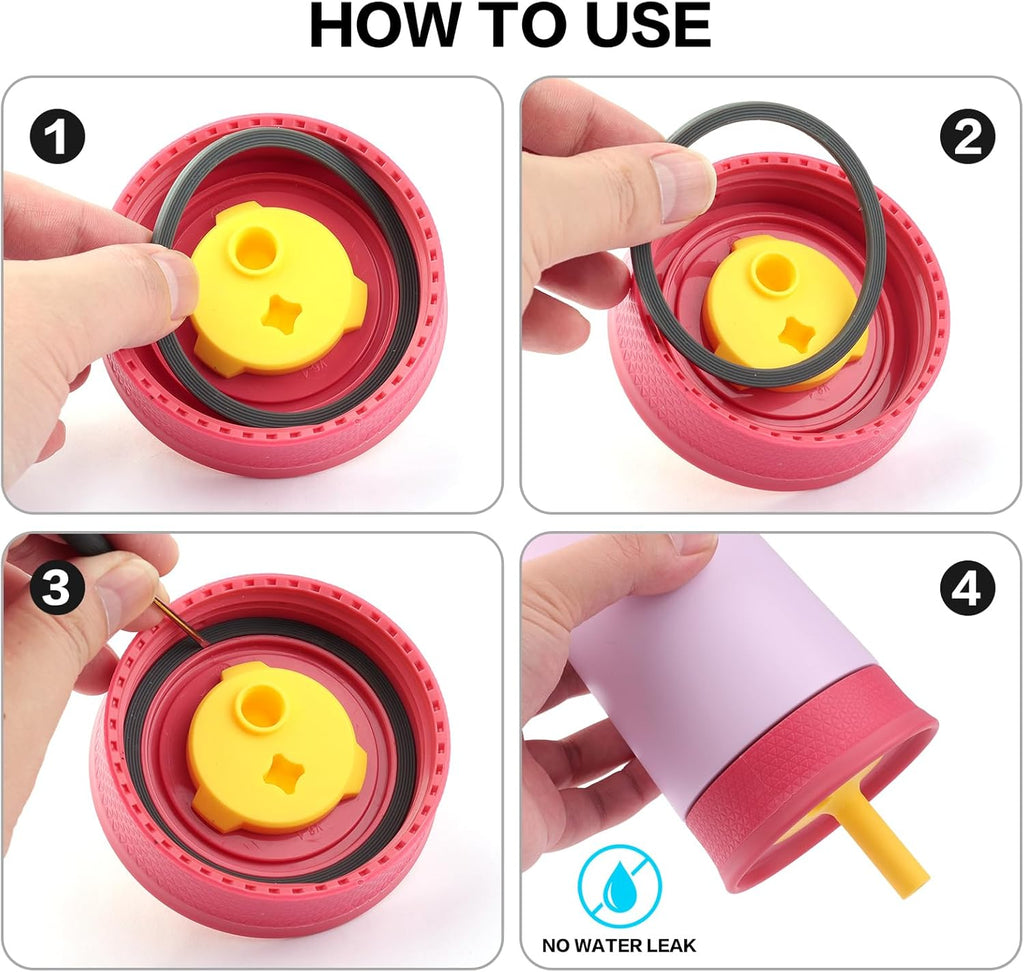 Owala Rubber Gasket Replacement | O Ring Seal for FreeSip Water Bottles & Tumblers - 4 Pack Silicone Seals