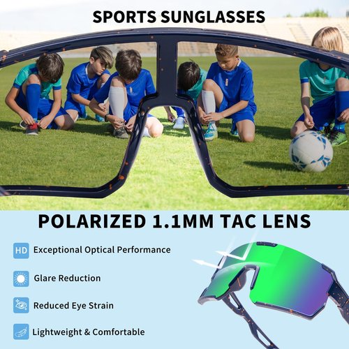 YDAOWKN Kids Sunglasses Youth Baseball Sunglasses Boys Girls Softball Cycling UV400 Protection Sports Goggles