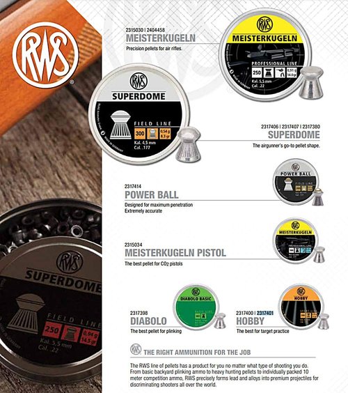 Umarex RWS Meisterkugeln Professional Line Precision Air Rifle Pellet Gun Pellets, .22 Caliber, 14 Grains, 250 Count