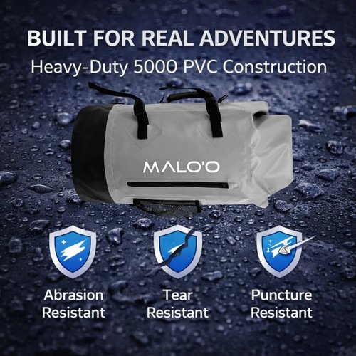 Malo’o 45L Waterproof Dry Bag Backpack - Heavy Duty Roll Top for Fishing, Beach & Outdoor Adventures