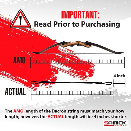 Dacron Bow String Replacement - Durable Bowstring for Recurve & Longbow Bows | 12-16 Strands, 44-70 Inches