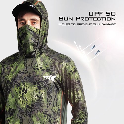 KastKing Men's Long Sleeve Fishing Hoodie - UPF 50 UV Protection Shirt for Outdoor Adventures