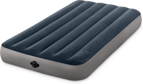 Intex Dura-Beam Twin Air Mattress - Fiber-Tech Design, 10in Height, 300lb Capacity, 2-Step Pump