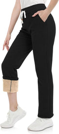 MAGCOMSEN Women's Fleece Sweatpants - Warm Sherpa Lined Lounge Pants with Pockets | Winter Casual Wear