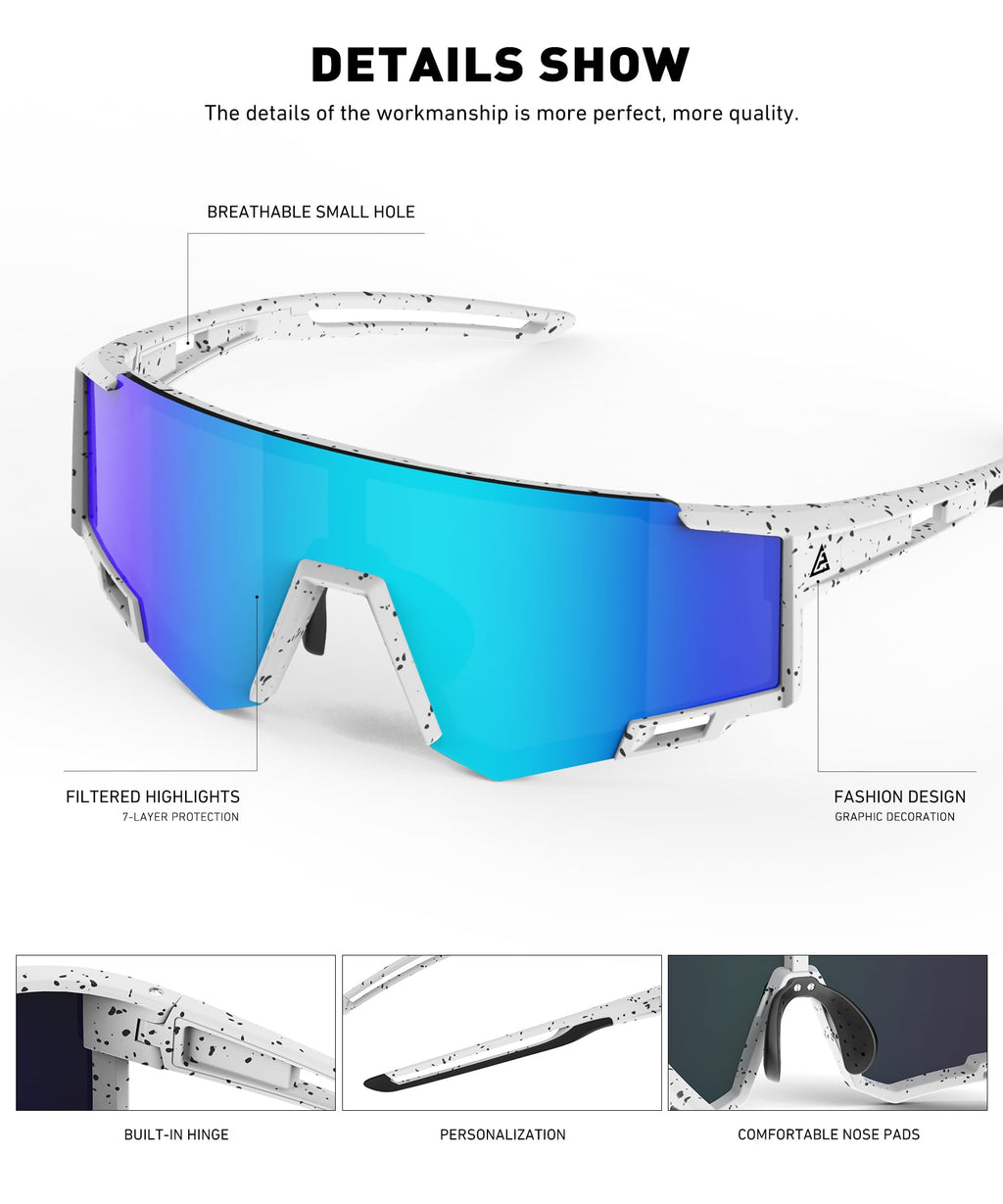 CIFOYA 3 Pack Kids Polarized Sunglasses Youth Baseball Sunglasses for Boys Girls Age 6-14 Sports UV400 Protection SunGlasses