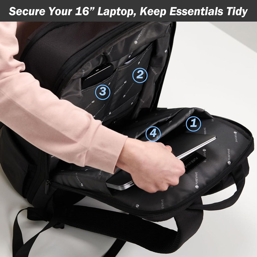 PUREVAVE Laptop Backpack - Durable Design with YKK Zippers | Unisex Style for All Users
