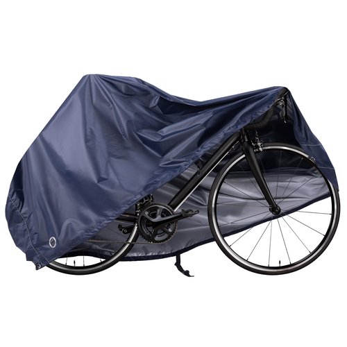 Navaris Bike Cover - Durable Water-Resistant Polyester - Cycle Covers for Outside and Inside Storage - Adjustable & Universal Outdoor Bicycle Rain Cover Accessories - Navy, Large