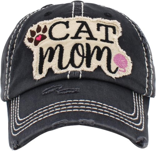 KBETHOS Women's Distressed Baseball Cap - Dog & Cat Mom/Dad Theme | Vintage Unconstructed Hat