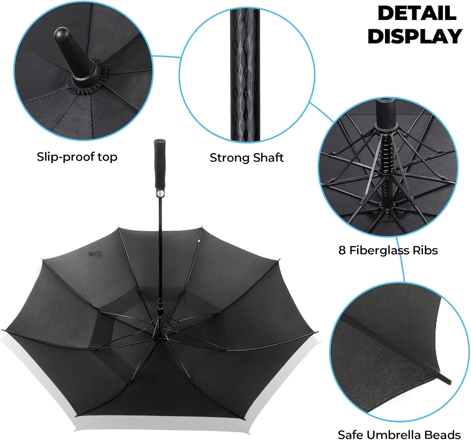 ZDSSM Automatic Open Golf Umbrella - Extra Large 54/62/68/72 Inch Windproof & Waterproof Canopy
