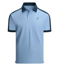 Alex Vando Men's Golf Polo Shirt Short Sleeve – Performance Stretch Nylon Pique Polo Shirts for Golf, Sports & Casual Wear,Blue,M