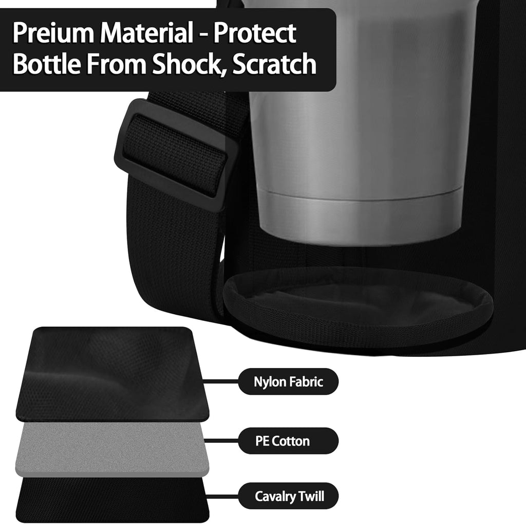 Xxerciz Water Bottle Carrier Bag - Adjustable Strap Holder for Yeti Rambler 30 oz Tumbler | Perfect for Camping & Travel