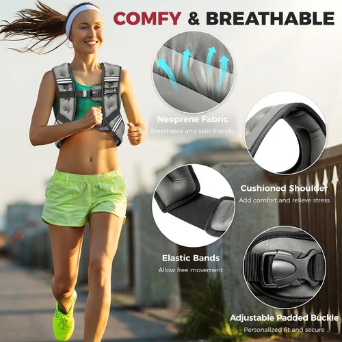 BAGAIL Comfort-Fit Weighted Vest for Women - Even Weight Distribution & No-Chafe Design | 5-30lbs Options