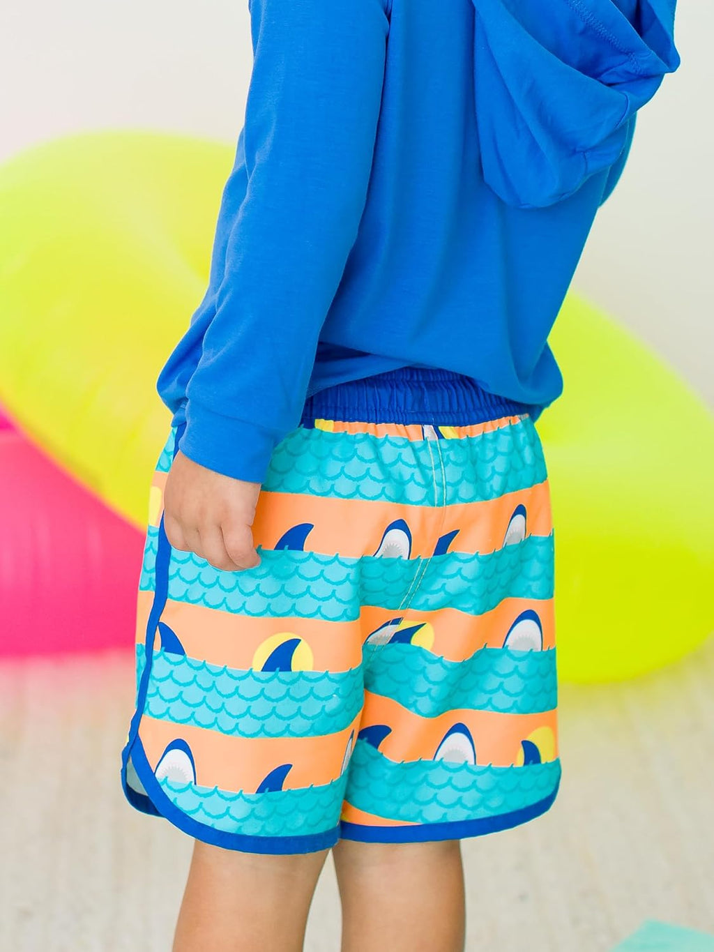 RUGGEDBUTTS Boys Swim Trunks - UPF 50+ Sun Protection | Dolphin Hem Design