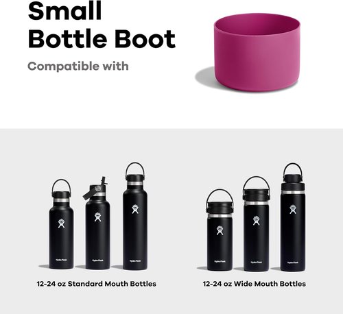 Hydro Flask Bottle Boot - Silicone Bottom Protector Sleeve for Small Bottles | Trillium Pink