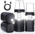 Rechargeable Emergency Lanterns - 4 Pack USB-C & Solar Backup | 1600mAh, 30H Runtime, Compact Camping Lights