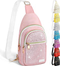 Skiennix Sling Bag - Glitter Crossbody Mini Hiking Daypack | Casual Chest Shoulder Bag for Travel