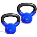 Yes4All Kettlebell, 10 lb Vinyl Coated Cast Iron Kettlebell Set of 2 for Home Gym Exercises, Heavy Weights Gym, Fitness, Full Body Workout Equipment, Push up, Grip, Strength Training - Blue