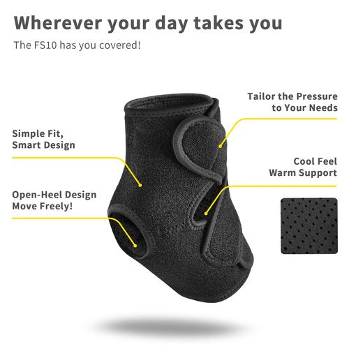 Bracoo Ankle Support Brace For Men & Women, Adjustable Compression Sleeve Strap Wrap, Sprain, Arthritis, Pain Relief, Sports Injuries and Recovery, Breathable Neoprene Brace, FS10