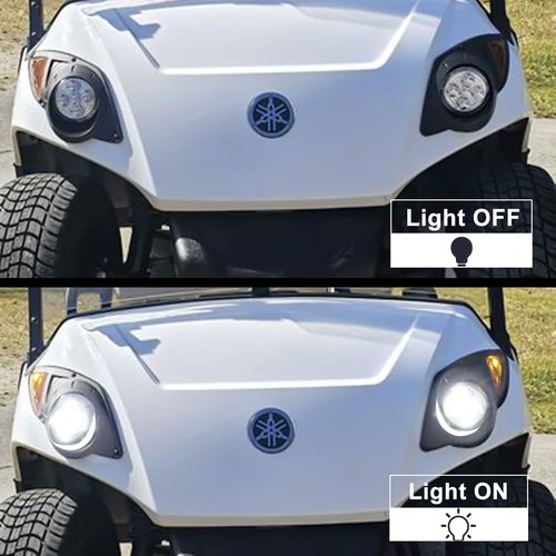 Orle Oko LED Head Light Kit For YAMAHA Drive G29 2007-2016 Gas or Electric Golf Cart Models Passenger Driver Side Replace 12V Headlights Light Kit Assembly For YAMAHA