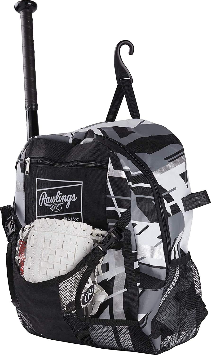 Rawlings | REMIX Backpack Equipment Bag | Ideal for T-Ball & Youth Baseball/Softball | Black