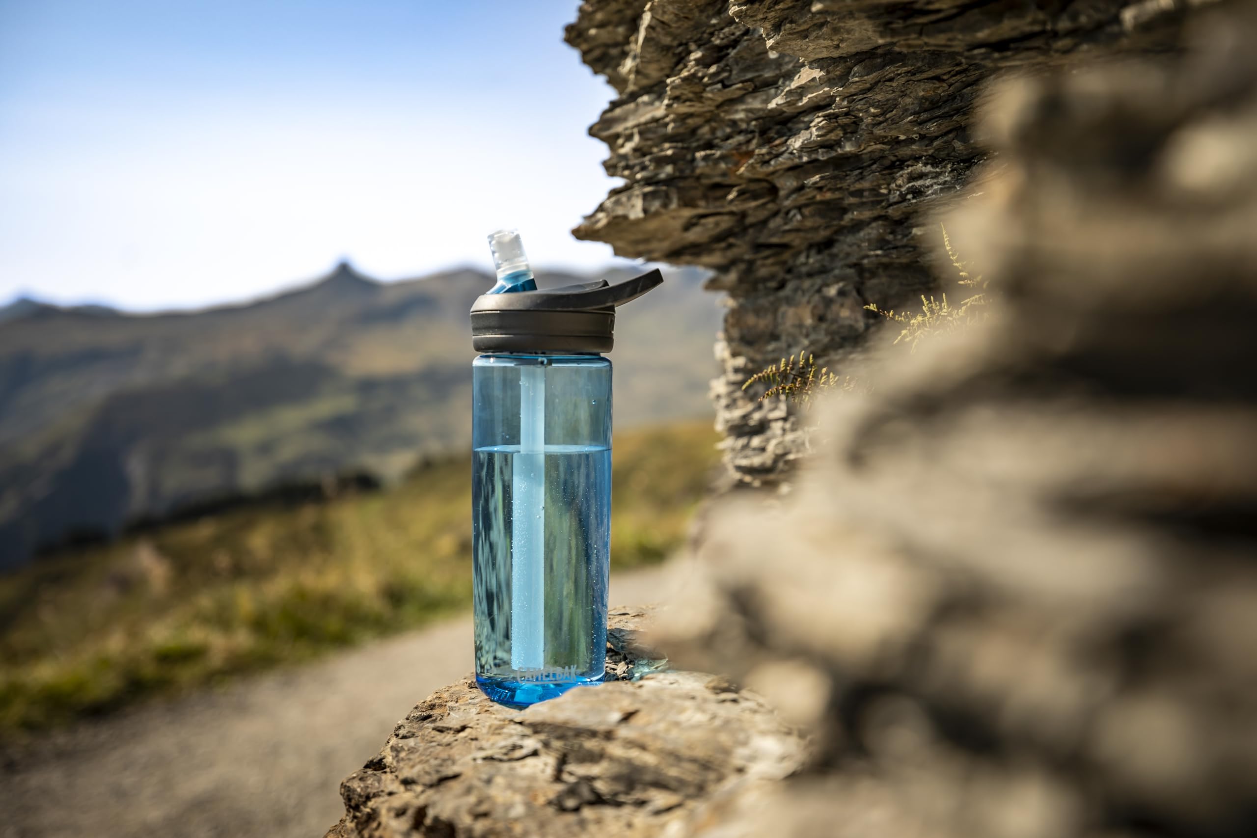 CamelBak Eddy+ Water Bottle with Bite Valve Straw, Leak‑Resistant Easy‑Sip Design for Everyday Hydration, 25oz, Purple Sky