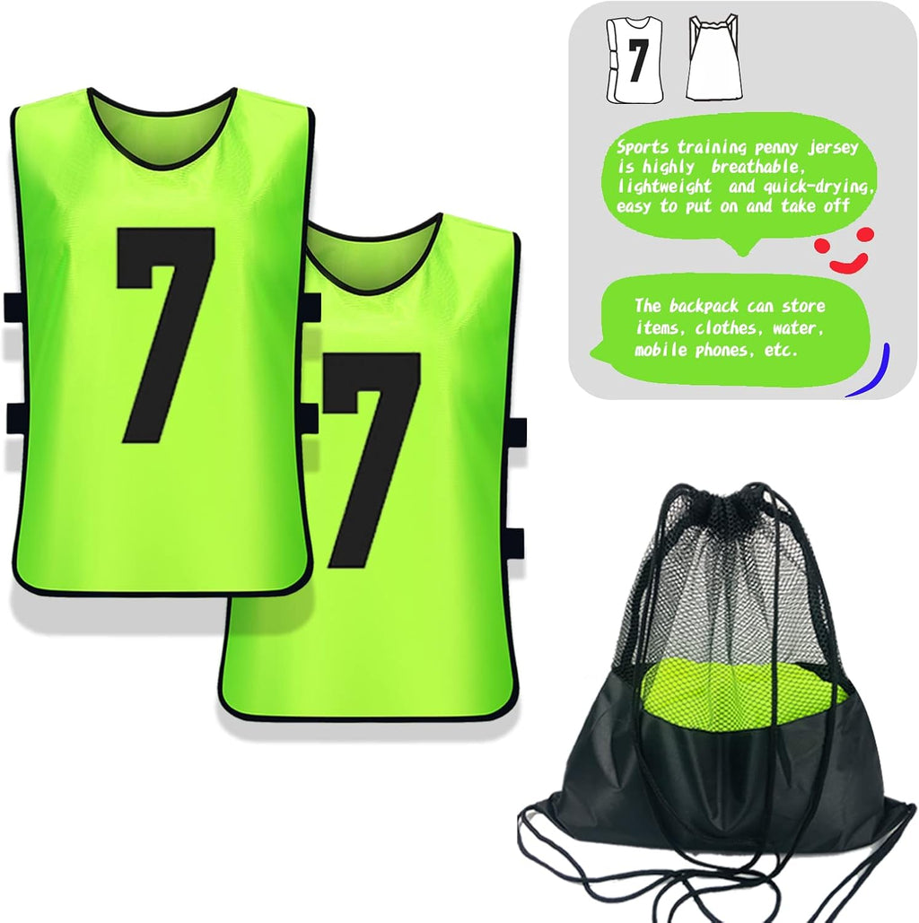 Scrimmage Training Vests by [Brand Name] - 12 Pack Team Sports Pinnies | Numbered Jerseys for Soccer