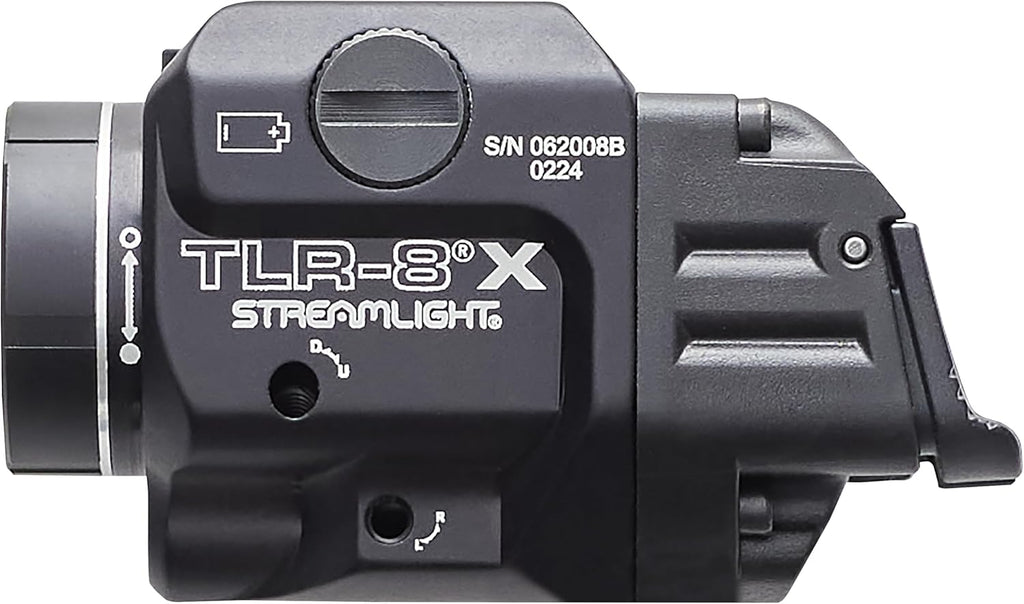 Streamlight TLR-8 X Tactical Weapon Light - 500-Lumen with Integrated Red Laser & Mounting Kit | Black