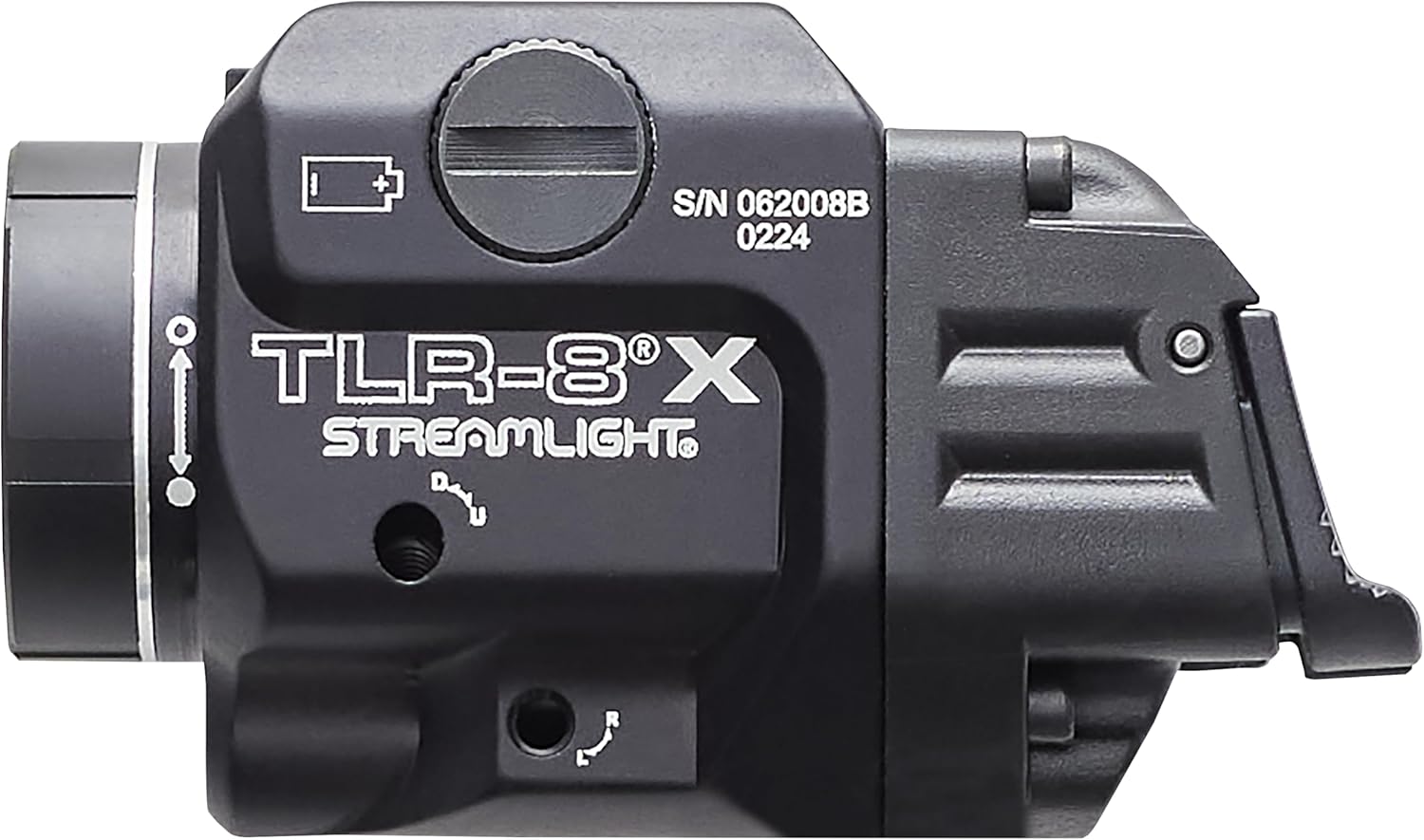 Streamlight TLR-8 X Tactical Weapon Light - 500-Lumen with Integrated Red Laser & Mounting Kit | Black