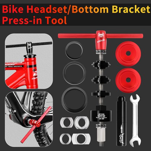 MUQZI Bottom Bracket Bearing Install Removal and Headset Press-in Tool MTB Road Bike Multifunction Tools Kit for BB86 BB30 BB92 PF30, Red