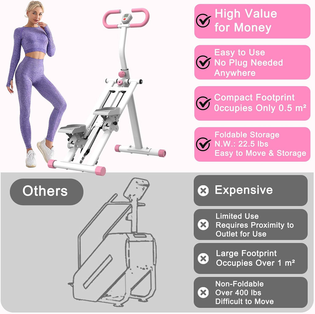 Vertical Climber Machine by [Brand Name] - Full-Body Stair Stepper for Home Use | 265lbs Capacity, Adjustable Handlebar