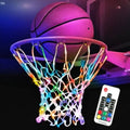 Glow in The Dark Basketball Net - Solar-Powered LED Nylon Hoop Net with Remote Control | Waterproof, Multi-Mode Lighting for Nighttime Play