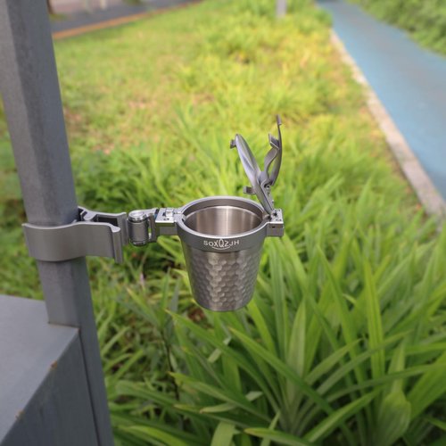 Cigar Holder for Golf Cart Multi-Functional Golf Cigar Holder,Golf Cart Cigar Holder Clip Golf Cigar Holder With Lid Cup Holder Can Lock the Odor and Dust, Cigar Holder Mountable 20-70 Ring Diameter