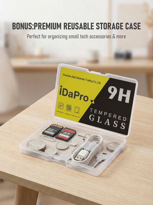 iDaPro [1 Black + 1 Clear] Screen Protector Case for Garmin Vivoactive 6,Full Protective Cover with Built-in 9H Tempered Glass & 4 Silicone Dust Plugs,Hard PC Shell,Complete Protection for Running,Gym