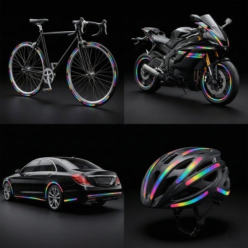 Bruislard 60 Pcs Tire Stickers for Car Wheel Reflective Decorative Strip Universal Wheel Rim Decal Night Safety Warning Anti-Scratch Stickers Exterior Accessories for Motorcycle Car Bike