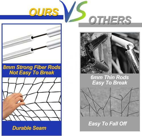 EVERRUSH Pop Up Soccer Goals - Portable & Foldable Training Nets for Indoor/Outdoor Use - Lightweight with Carry Bag