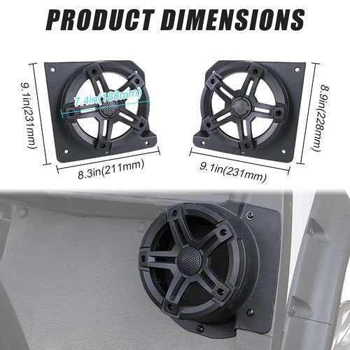 CYOOYC Under Dash Kick Speaker Pod Brackets for E-Z-Go TXT 1994+ Golf Cart Accessories, Front Kick Panels Loudspeaker Mount Support for 6.5" Speakers, High-Density PP Plastic, 2PCS