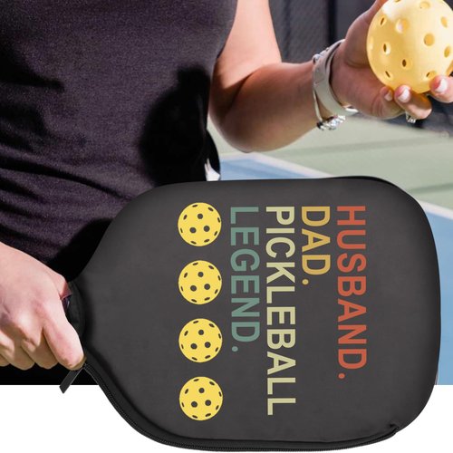 PWHAOO 2PC Pickleball Paddle Covers Husband Dad Pickleball Legend Pickleball Paddle Pouch Gift For Dad Grandpa Pickleball Gift (Pickleball Legend Paddle)