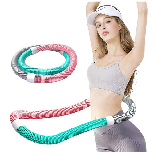 YOAHRAKI Weighted Soft Spring Hula Hoop for Adults, Foldable Weighted Hula Hoop, Soft Waist Friendly Design and Efficient Fat Burning, Indoor/Outdoor Use, Unisex Fitness Hoop, 700G