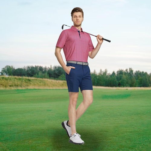 M MAELREG Men's Golf Shirt - Short Sleeve Moisture-Wicking Performance Polo | Stylish Print Design