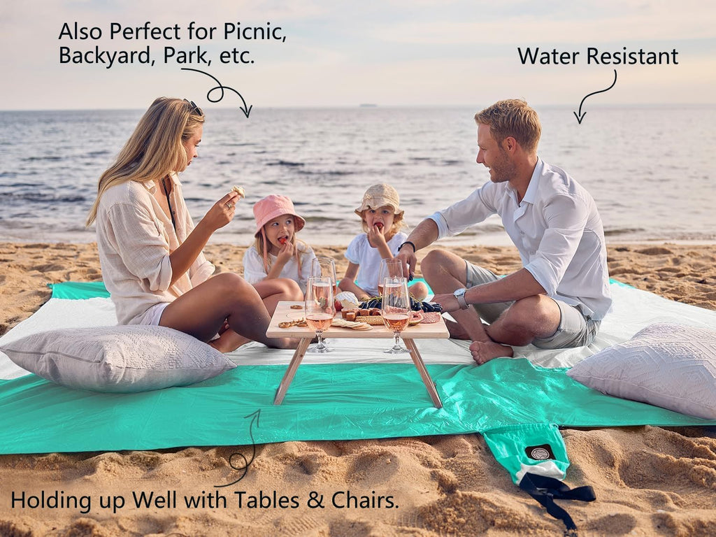 WEKAPO Beach Blanket - Sandproof Waterproof Extra Large Mat | Quick Drying Beach Essential for Camping & Picnics