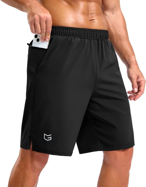 G Gradual Men's Workout Gym Shorts - Quick Dry Athletic Running Shorts with 2 Zipper Pockets | 7"/5"/9" Sizes