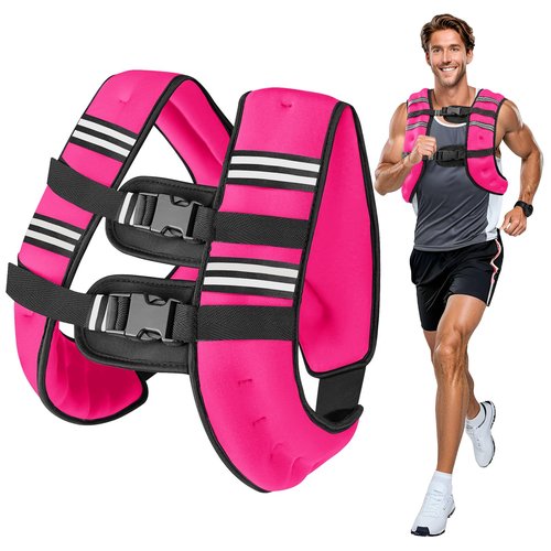 6lb/8lb/12lb/16lb/20Lb Weighted Vest Woman Men with Reflective Stripe, Chest Size Adjustable Strength Training Weight Vest for Walk Running Jogging