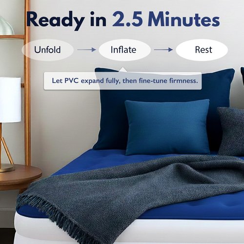 King Koil Luxury Cal King Air Mattress - Built-In Pump for Home & Camping | Double High, Waterproof Design